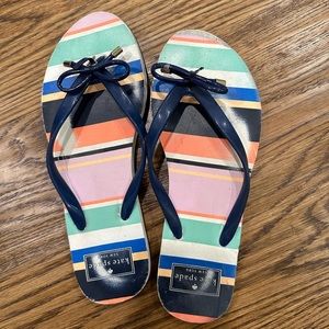 Kate Spade Striped Flip Flops Size 7-8